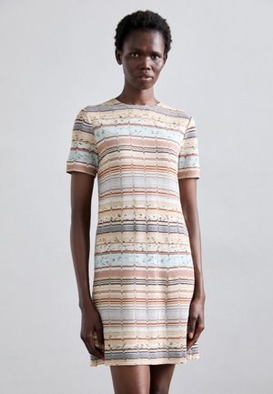 SHORT DRESS - Obleka/pulover - multicolor/brown/cream/grey