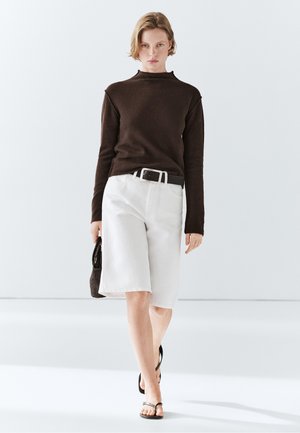 Massimo Dutti, MOCK TURTLENECK - Striktrøje - mottled dark brown
