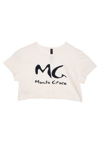Manila Grace T-shirt con stampa - latte