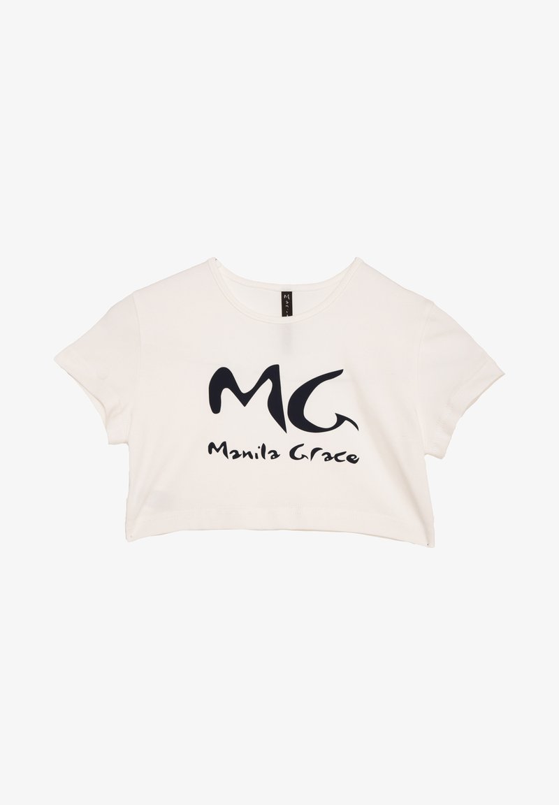 Manila Grace T-shirt con stampa - latte