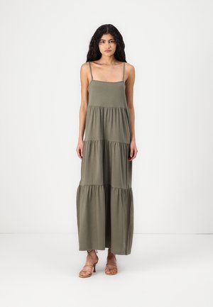 VILAYER STRAP MIDI DRESS - Jersey dress - dusty olive