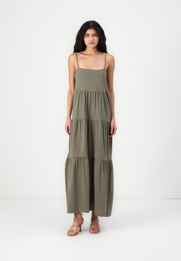 VILAYER STRAP MIDI DRESS - Jerseykleid - dusty olive