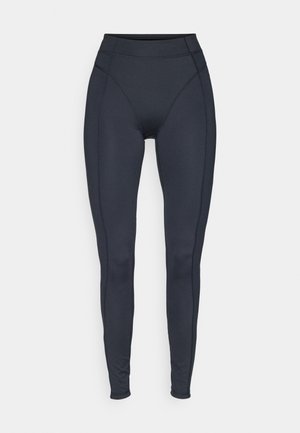 Leggings negri cu talie înaltă, fabricate dintr-un material elastic, având laturi fără cusături și un design ajustat pentru confort și mobilitate.