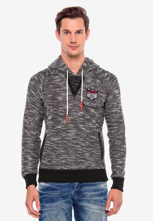 MIT MARKENAUFNÄHER - Kapuzenpullover - anthracite