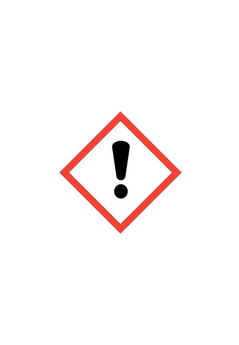Symbole d'avertissement en forme de diamant rouge avec un point d'exclamation et un point, indiquant la prudence ou des dangers potentiels. Design monochrome simple.