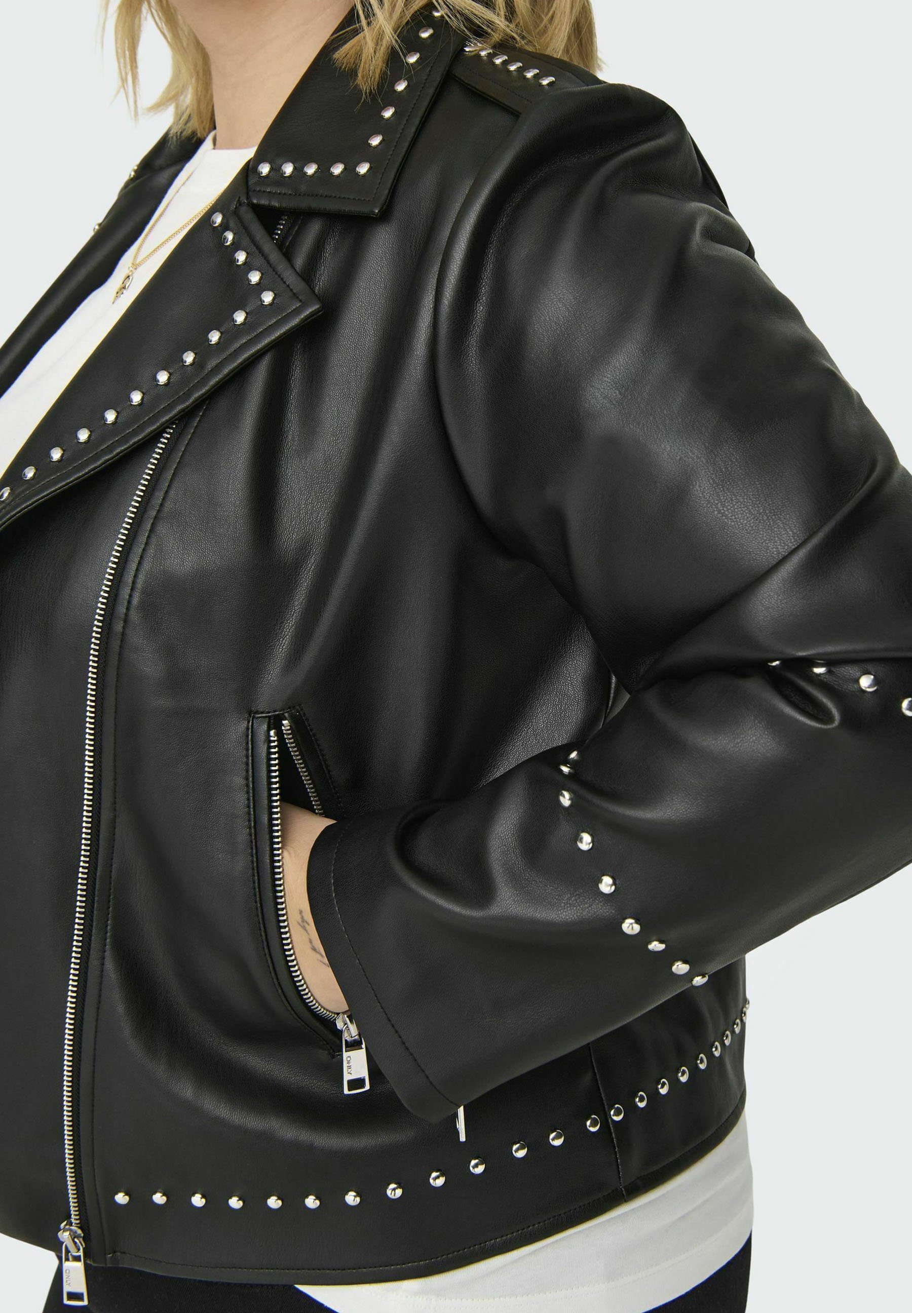 ONLY Carmakoma Biker CARAUDREY Biker - Faux leather jacket - black