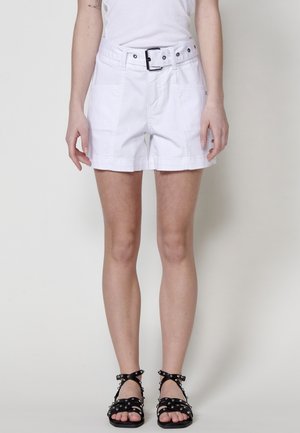 COLOR BELT - Short en jean - blanco white