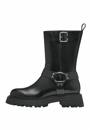 Cowboy/biker ankle boot - black
