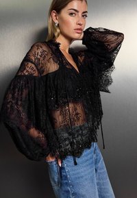 Next EMBELLISHED SHEER - REGULAR FIT - Skjortebluser - black
