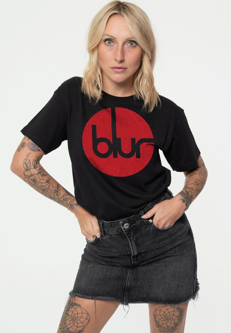 Paradiso Clothing BLUR CIRCLE BAND UNISEX - Print T-shirt - black