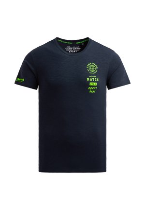 Camp David, CAMP DAVID T-SHIRT RUNDHALS MIT KLEINEN FOLIENPRINTS - T-Shirt print - blue navy
