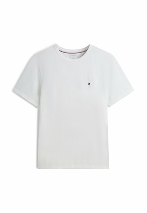 Tommy Hilfiger, TOMMY HILFIGER FLAG EMBROIDERY TEXTURED CREW NECK T-SHIRT - T-Shirt basic - white