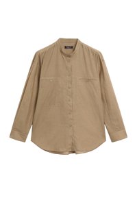Massimo Dutti LONG GARMENT WITH STAND COLLAR - Overhemdblouse - khaki