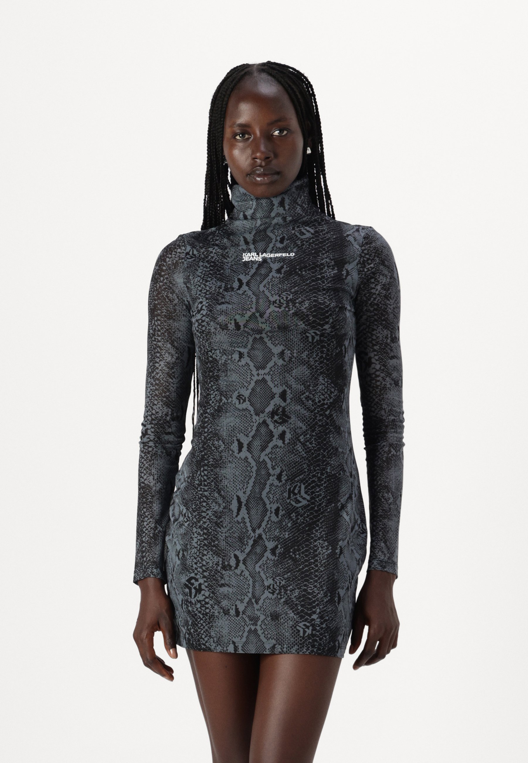 Karl Lagerfeld Jeans REPTILE SHORT DRESS - Shift dress - black/black -  Zalando.ie