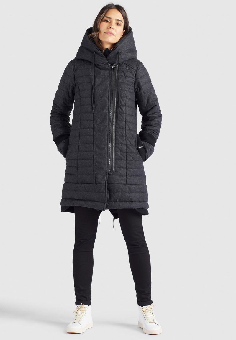 Damen Parkas | khujo MANTEL TOPSY2 Wintermantel schwarz weiß meliert/schwarz meliert - XM33038 Damen Parkas | khujo MANTEL TOPSY2 Wintermantel schwarz weiß meliert/schwarz meliert - XM33038