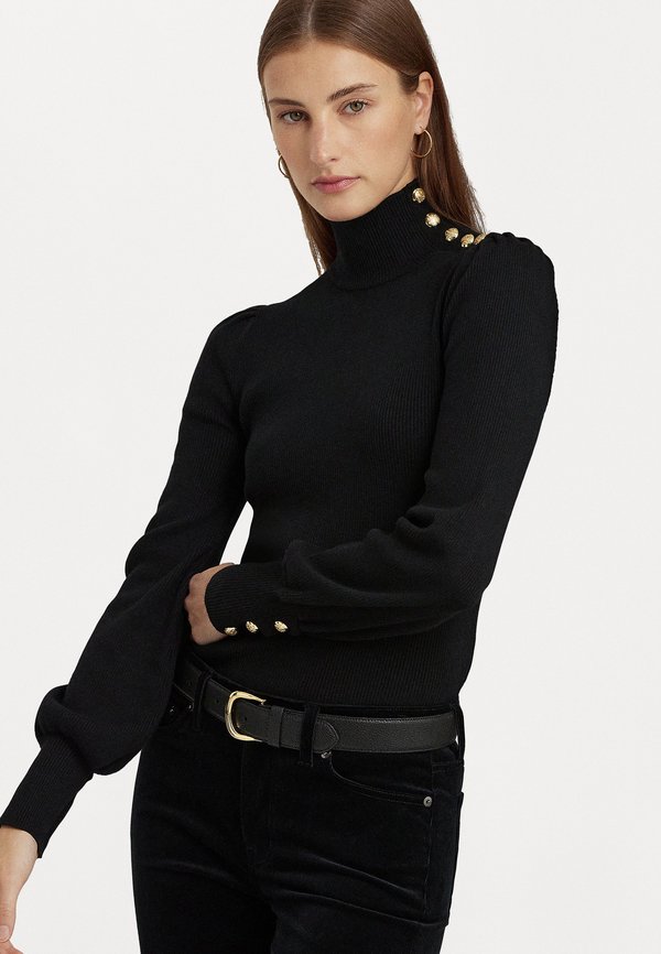 BUTTON TRIM MOCKNECK JUMPER - Jumper