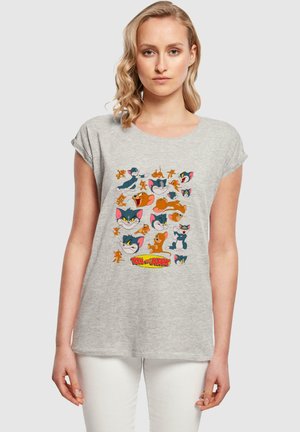 TOM AND JERRY - MANY FACES - T-shirt print - heather grey