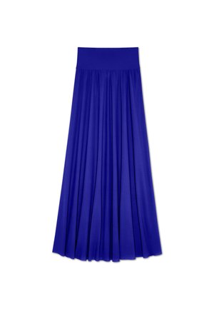 Jupe maxi plissée bleue royale avec une large ceinture élastique. Fabriquée en matériau doux et léger, elle présente des drapés fluides.