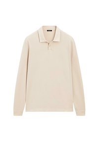 DISTRESSED-EFFECT POLO NECK - Longsleeve - beige