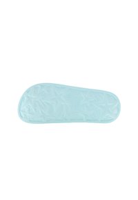 Light blue sole featuring a textured design with star patterns, made from flexible material, rounded toe and smooth edges.