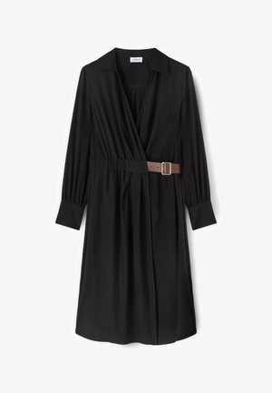 Motivi, VESTITO CHEMISIER DRAPPEGGIATO - Hverdagskjole - nero
