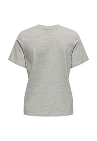 Grau Baumwoll-T-Shirt mit kurzen Ärmeln, Rundhalsausschnitt und glatter Textur, das ein einfaches und klassisches Design präsentiert.