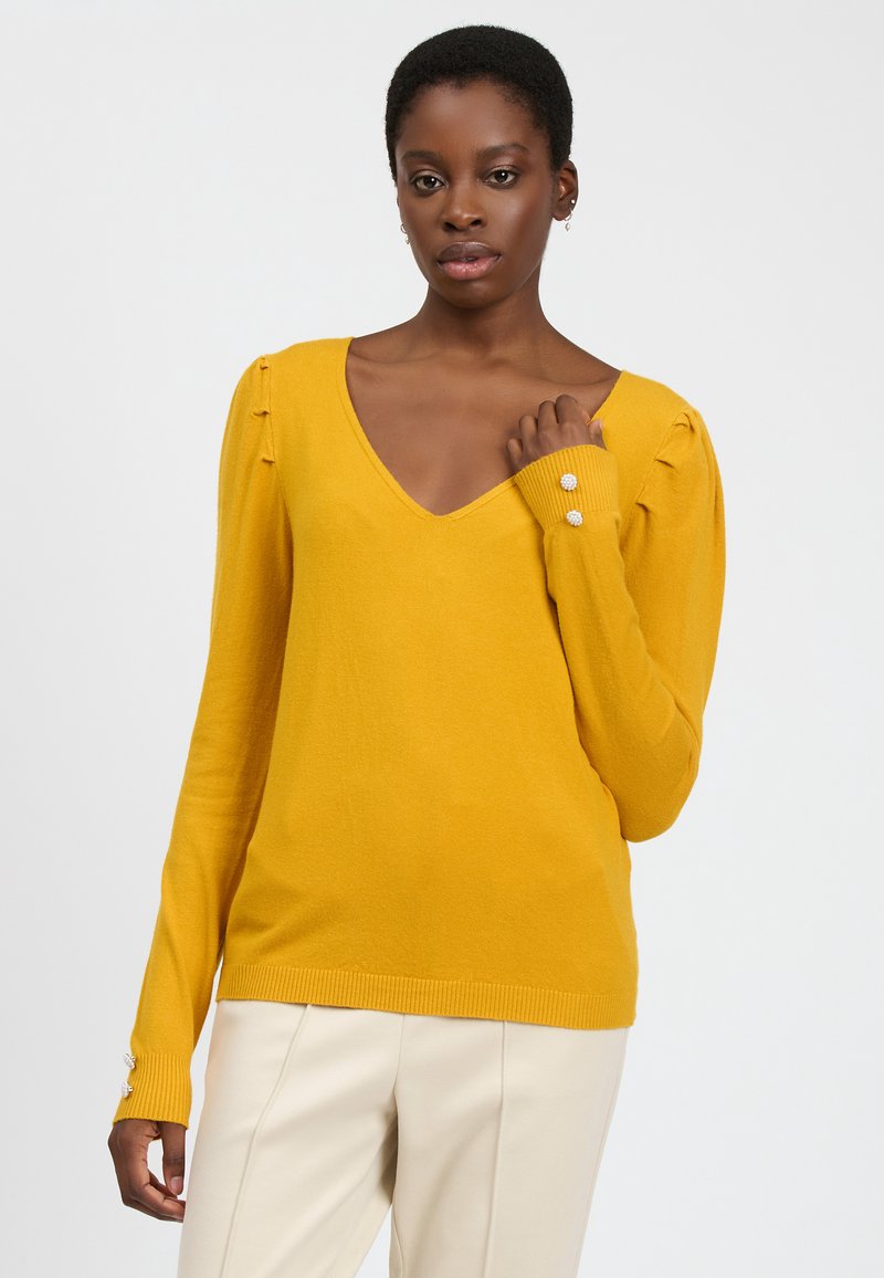INFLUENCER PUFFED SLEEVES - Maglione - amber