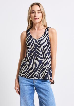 Street One PRINT-MIT RAFFUNG - Blouse - blau