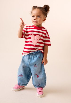 Next GALENTINES EMBROIDERED - Jeans Relaxed Fit - mid blue