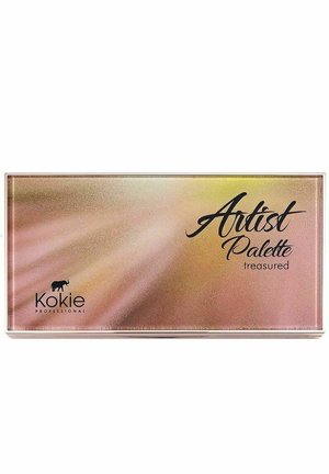 Kokie Professionel Kunstnerpalet "Treasured," med et glat roseguldet etui med gradient finish og sort tekst, glat overflade.