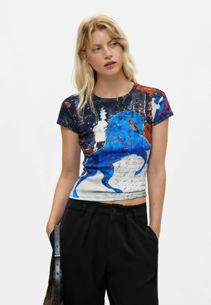 Desigual, PRINTED HORSE T-SHIRT - Camiseta estampada - black