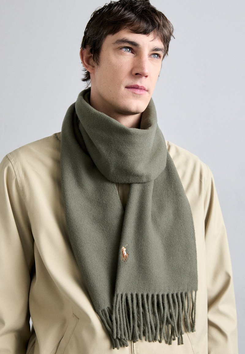 Polo Ralph Lauren FRINGE VIRGIN WOOL SCARF - Cachecol - thermal green