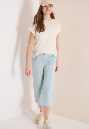 Cecil HIGH WAIST FLARED LEG HOSE IM LOOSE FIT - Stoffhose - diamond blue