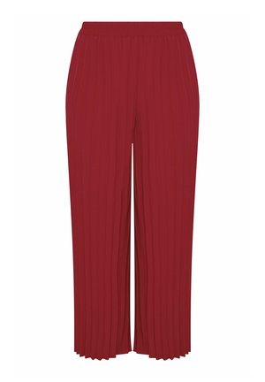 Yours Clothing, PLUS SIZE WIDE LEG TROUSERS. - Bukser - red