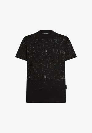 KARL LAGERFELD, MONOGRAM RHINESTONE - T-shirt imprimé - black