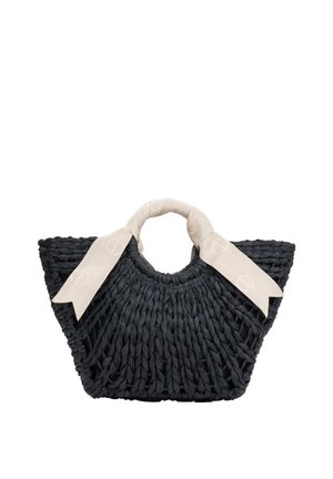 ESTRO, CZARNA TOREBKA DAMSKA TYPU KOSZYK Z BIAŁĄ RĄCZKĄ ESTRO ER00119664 - Handtasche - black