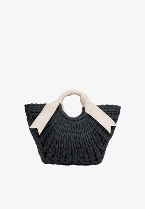 ESTRO, CZARNA TOREBKA DAMSKA TYPU KOSZYK Z BIAŁĄ RĄCZKĄ ESTRO ER00119664 - Handtasche - black