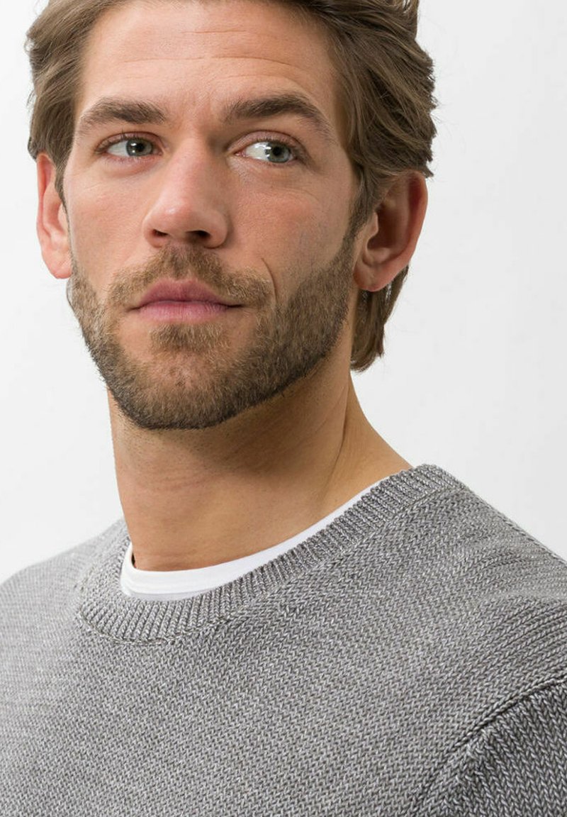 Herren Strickjacken | BRAX STYLE RICK Strickpullover silver/silberfarben - WA90489 Herren Strickjacken | BRAX STYLE RICK Strickpullover silver/silberfarben - WA90489