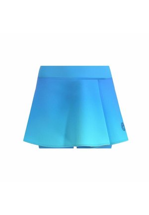 Blue athletic skort with integrated shorts and a small logo on the lower right side.