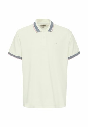 Polo särk kreemjas puuvillas, millel on kaelus siniste ja roosa aktsentidega. Lühikesed varrukad ja väike logo rinnal.