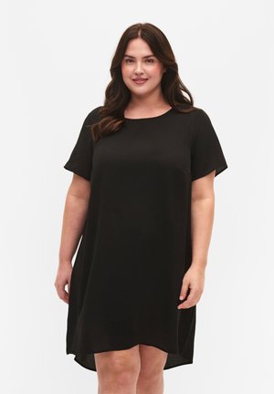 WITH SHORT SLEEVES - Vapaa-ajan mekko - black