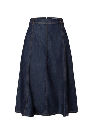 More & More, MORE & MORE AUSGESTELLTER JEANSROCK, KONTRASTNÄHTE - Jupe plissée - rinse wash denim