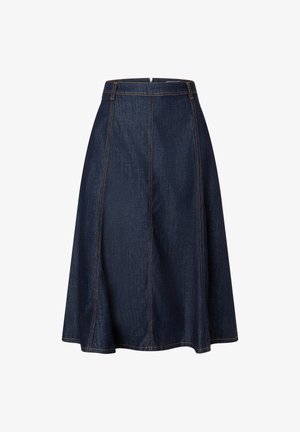 More & More, MORE & MORE AUSGESTELLTER JEANSROCK, KONTRASTNÄHTE - Jupe plissée - rinse wash denim
