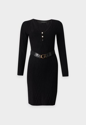 Guess, YUKI CABLE BODYCON - Robe pull - jet black