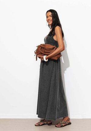 Promod, ROBE EN CROCHET ET JERSEY - Robe longue - noir