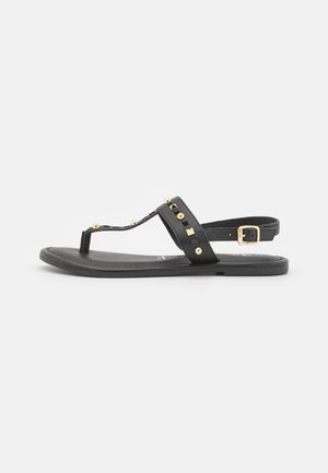 T-bar sandals - black/gold