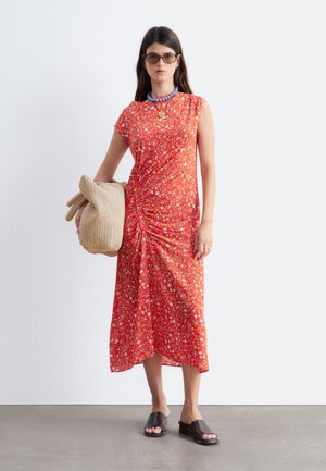 & OTHER STORIES, & OTHER STORIES BOAT-NECK MIDI DRESS - Robe de jour - red florals
