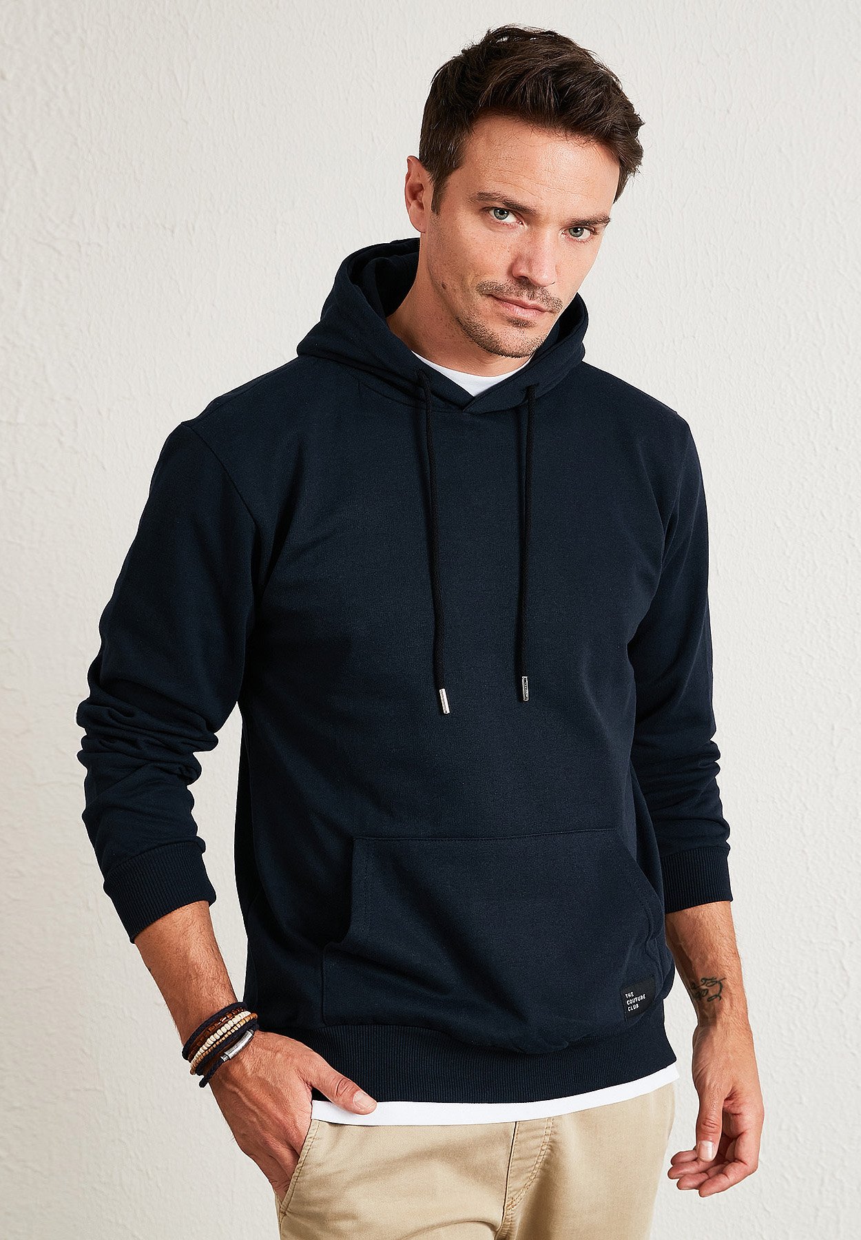 Felpa Con Cappuccio Uomo Alessandro Salvarini AS193 – Blu Navy, Taglia XXXL, 65% Cotone 35% Poliestere, Tasca A Marsupio