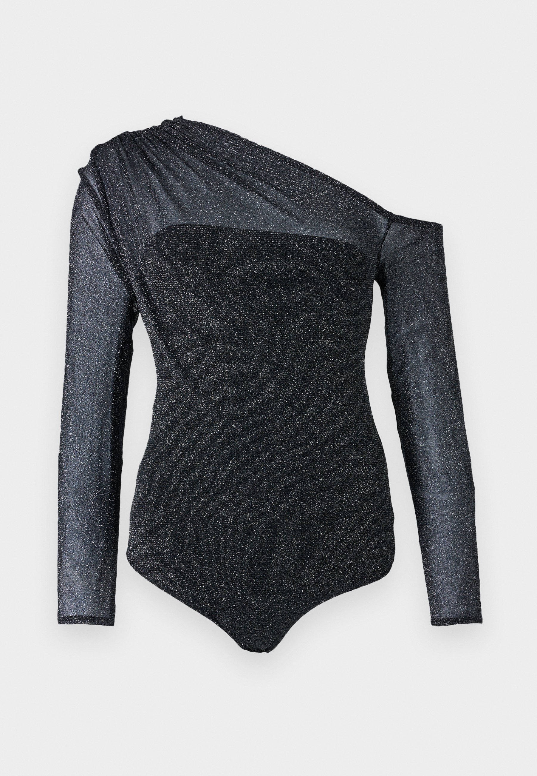 Abercrombie & Fitch Long-Sleeve Asymmetrical Draped Mesh