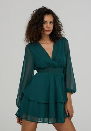 BALZE PUNTO SMOCK IN VITA - Vestito casual - verde scuro